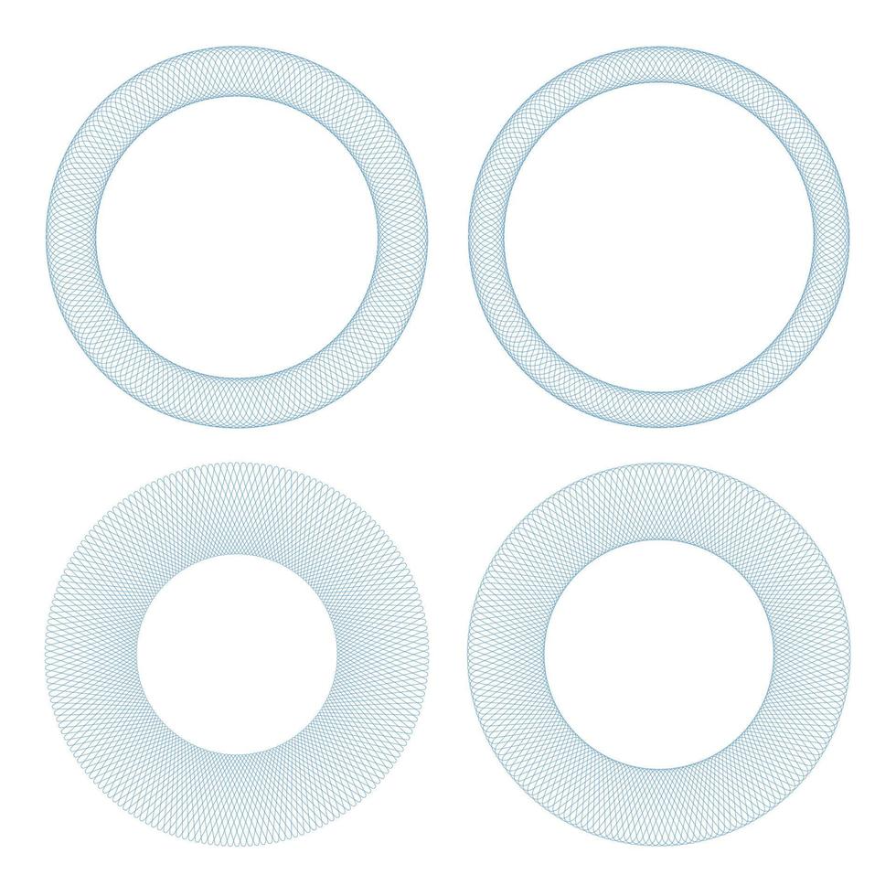Set vector Guilloche border for certificate or diploma and currency design
