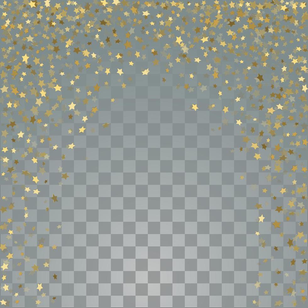 estrellas doradas 3d sobre fondo transparente vector