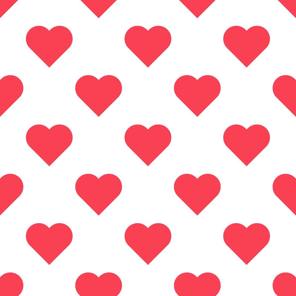 A seamless beautiful heart pattern. Cute red symbols on a white background. Holiday wrapping paper. Valentines Day. Love. Wedding vector