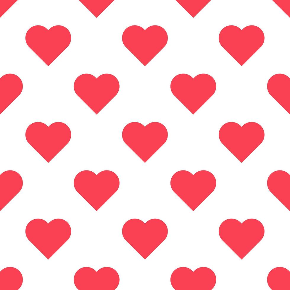 A seamless beautiful heart pattern. Cute red symbols on a white background. Holiday wrapping paper. Valentines Day. Love. Wedding vector