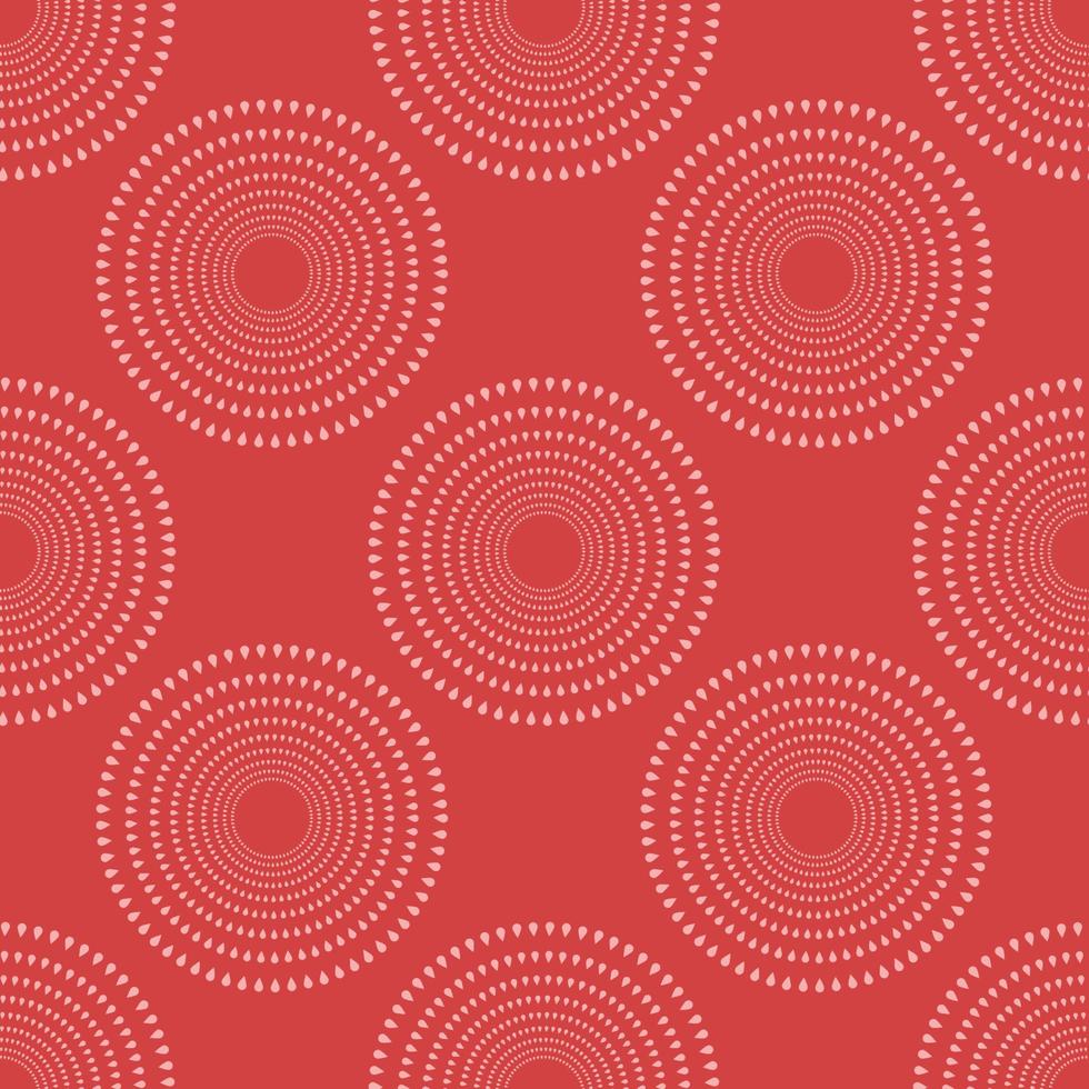 A seamless monochrome geometric pattern. Vector red abstract background. Abstract ornamen from circles.