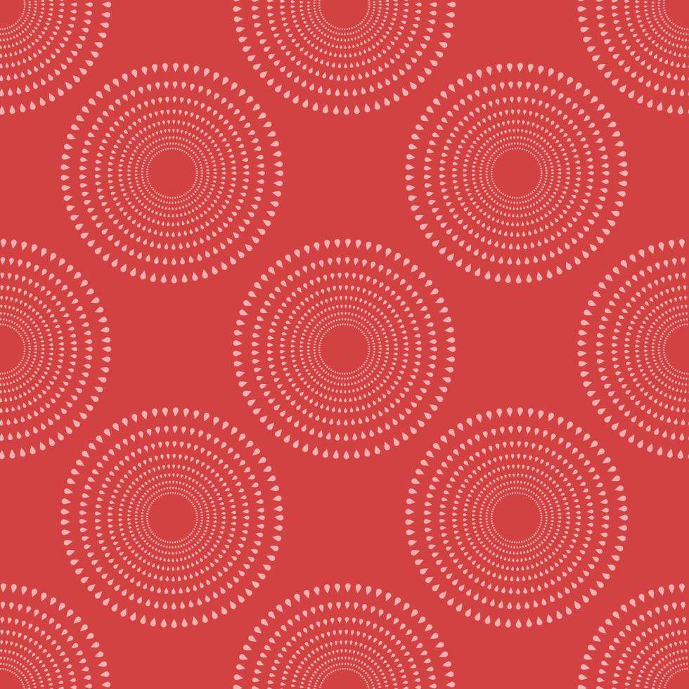 un patrón geométrico monocromático sin fisuras. fondo abstracto vectorial rojo. ornamen abstracto de círculos. vector