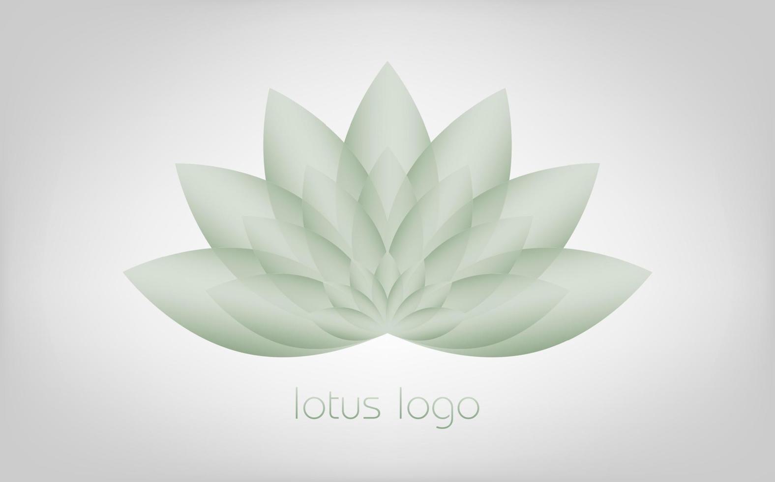 logotipo de loto verde suave, flor de la vida. geometría sagrada. símbolo de armonía y equilibrio. señal de pureza. vector de diseño de chakra yoga aislado sobre fondo blanco