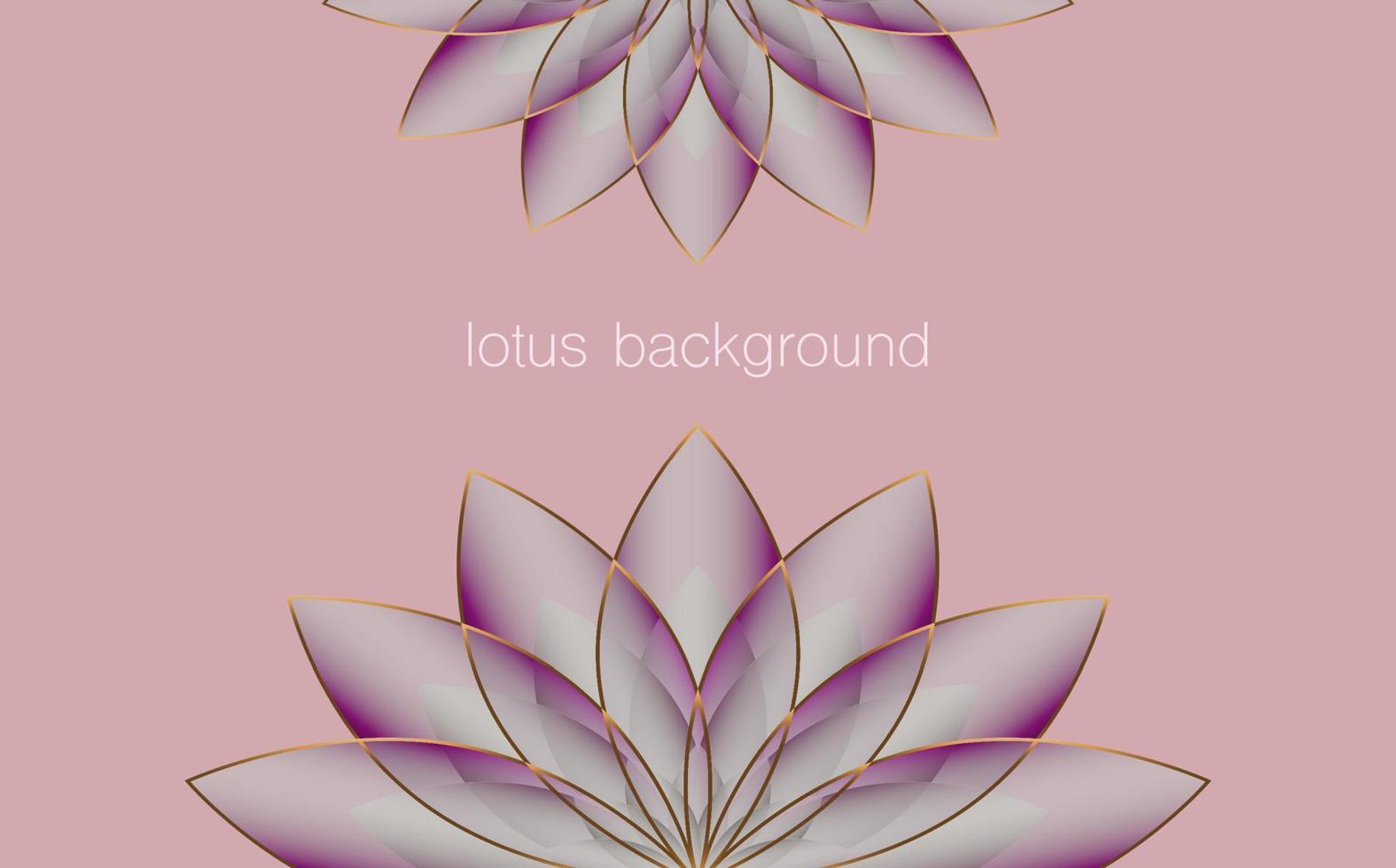 plantilla de banner de loto, flor morada de la vida. geometría sagrada. símbolo de armonía y equilibrio. señal de pureza. vector de diseño de chakra yoga aislado sobre fondo rosa antiguo