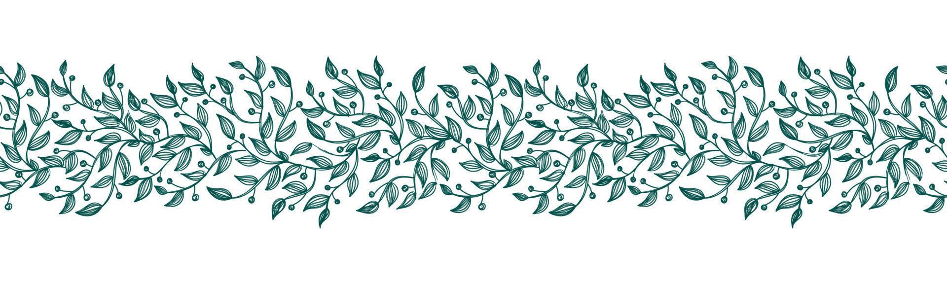 hand drawn Minimalist floral seamless pattern. floral pattern with one line flowers vector