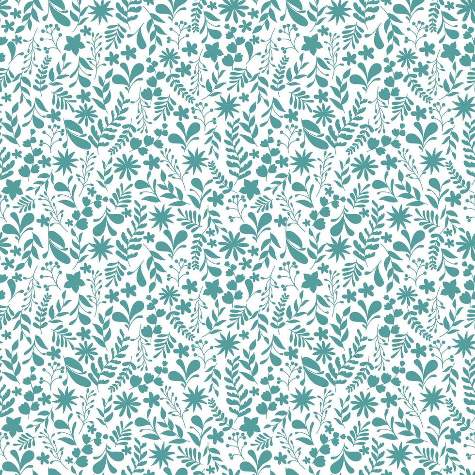 Floral and leaves seamless pattern. silhouette flowers, branches, leaves textures. elegant template for fashionable printers. Simple universal background. vector