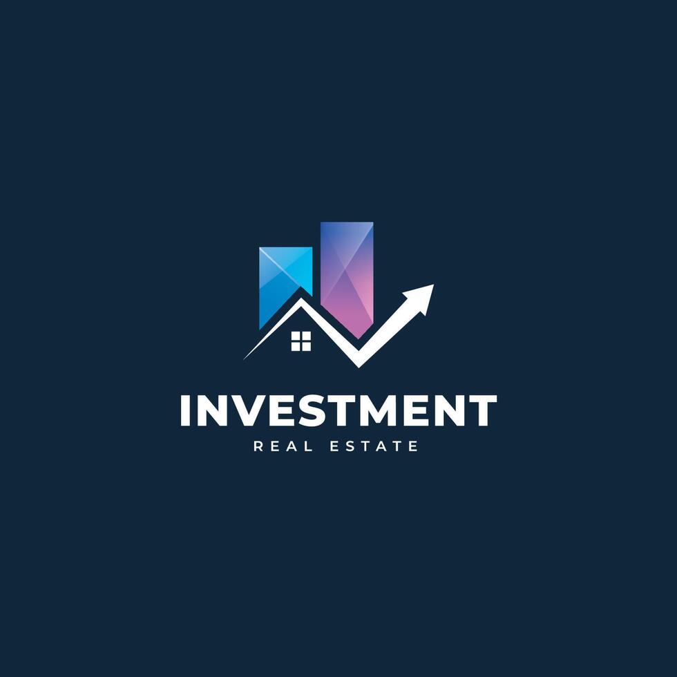 diseño moderno de logotipo de inversión inmobiliaria vector