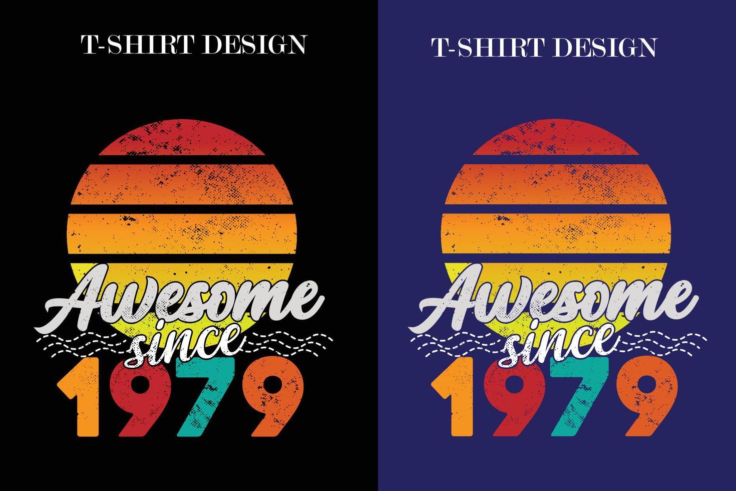 Awesome since 1979 t-shirt design. Vintage Birthday t-shirt design vector