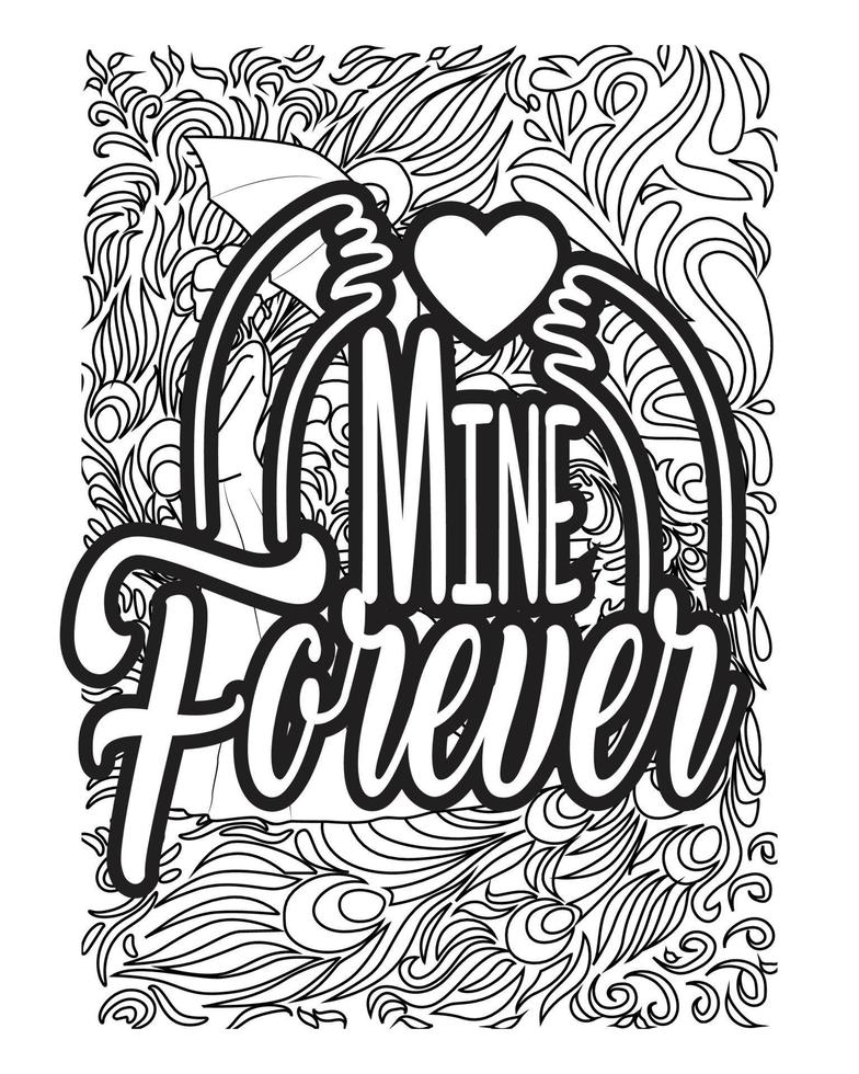 Motivational Quotes coloring page design. inspirational  Quotes coloring page design. line art design. color less background design. vector