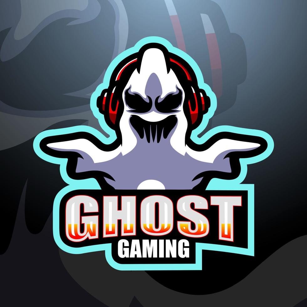 Ghost gaming mascot esport logo design vector