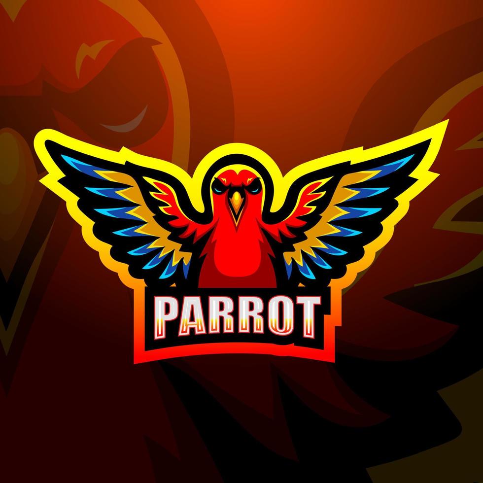 Parrot mascot esport logo design vector