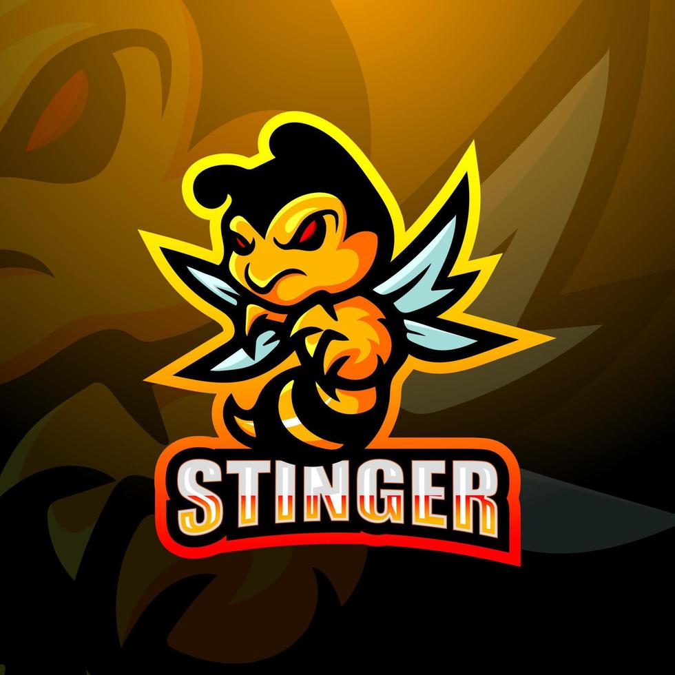 Stinger mascot esport logo design vector