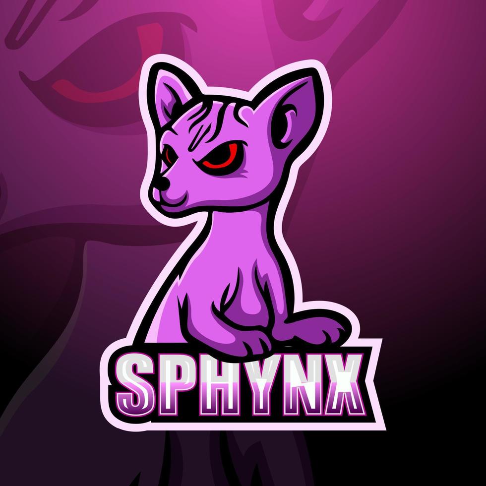 Sphynx mascot esport logo design vector