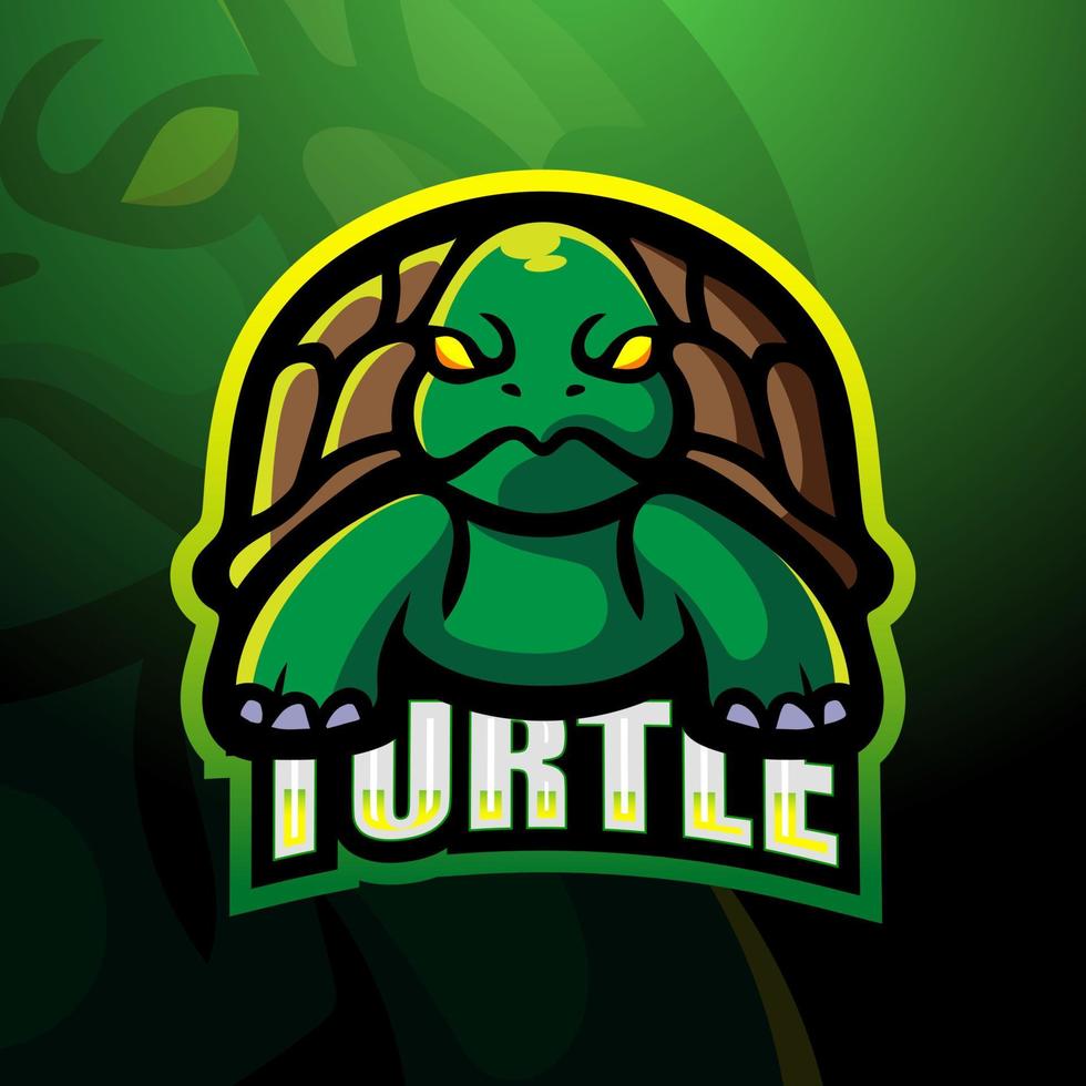 Turtle mascot esport logo design vector