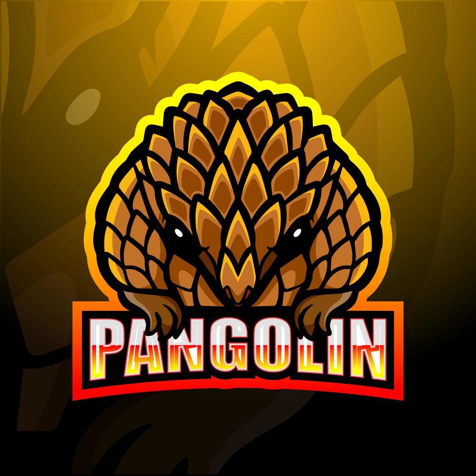 diseño de logotipo de esport de mascota de pangolín vector