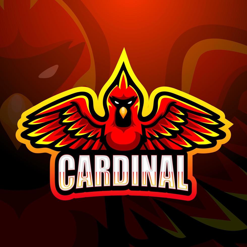 Cardinal mascot esport logo design vector