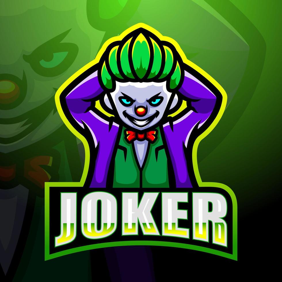 Joker mascot esport logo design vector