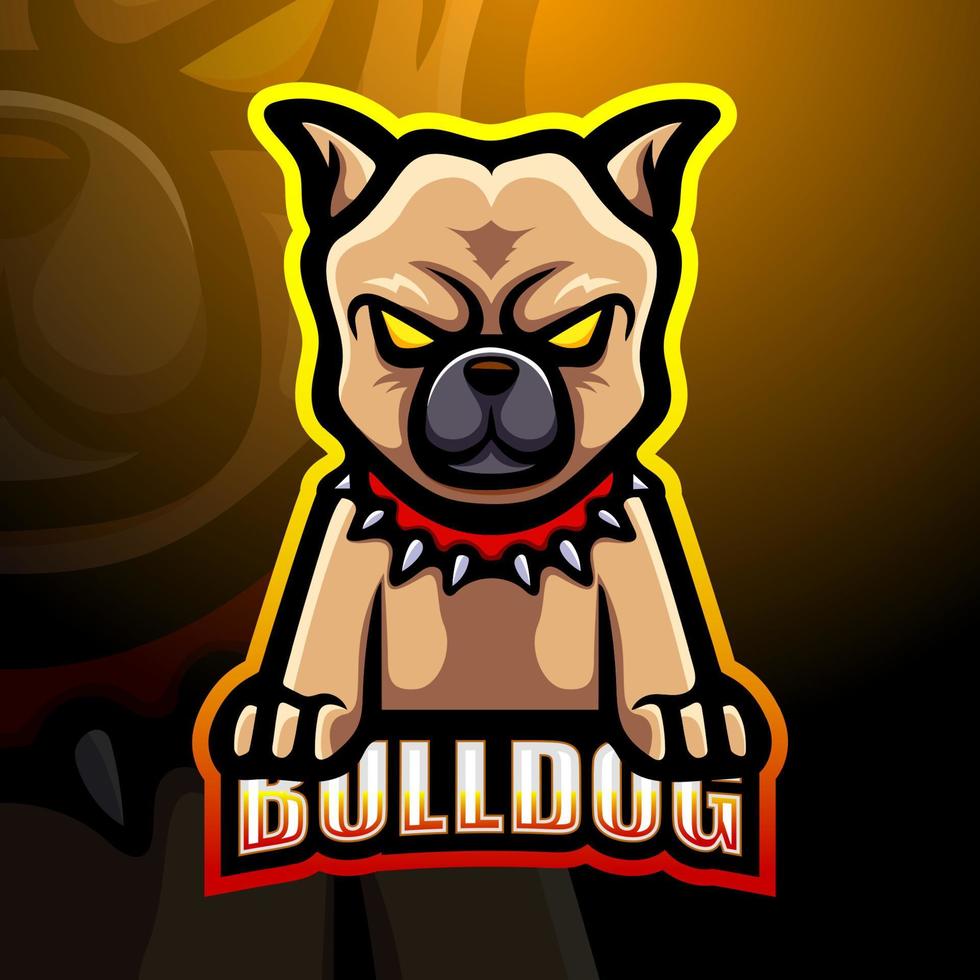 diseño de logotipo de esport de mascota de bulldog vector