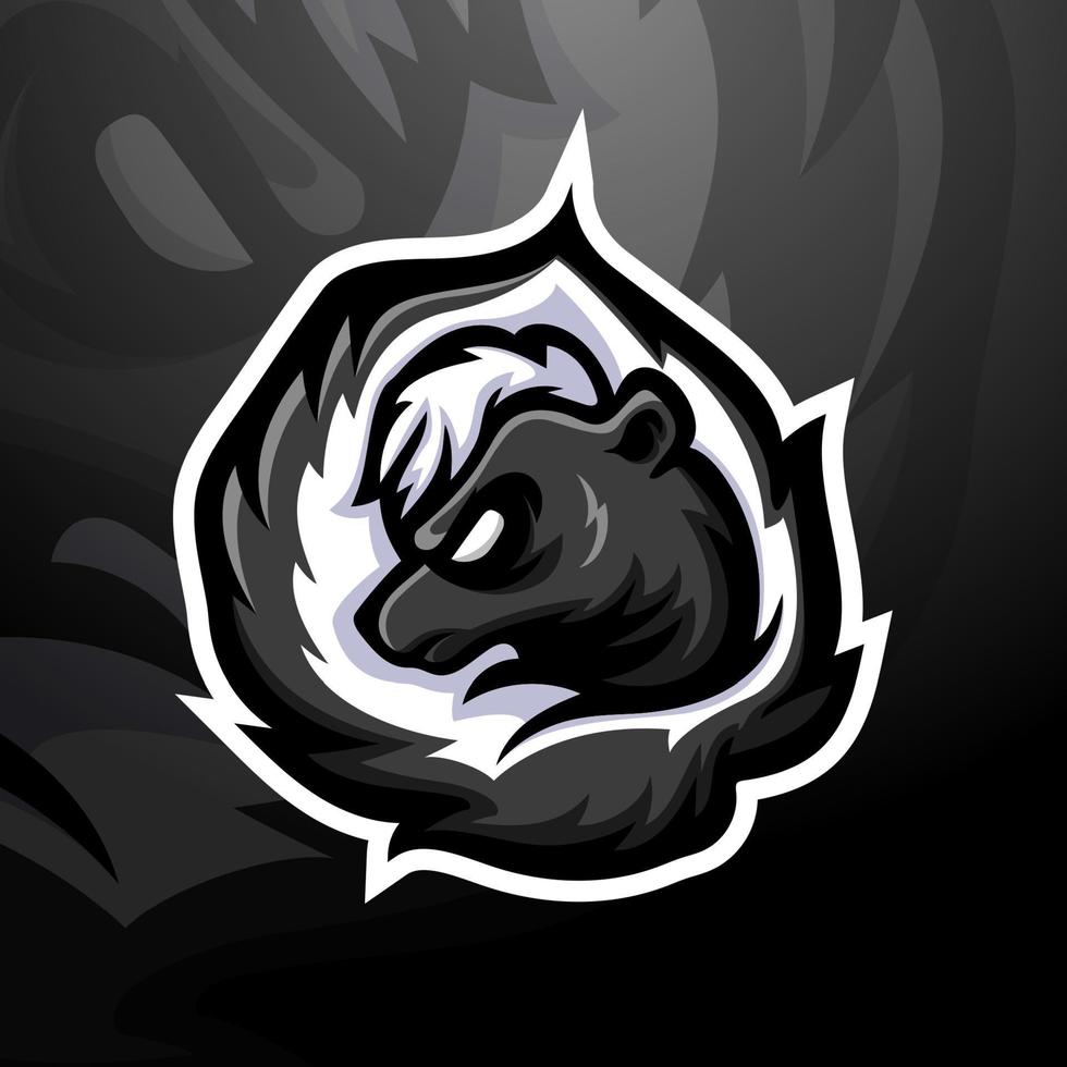 Skunk mascot esport logo design vector