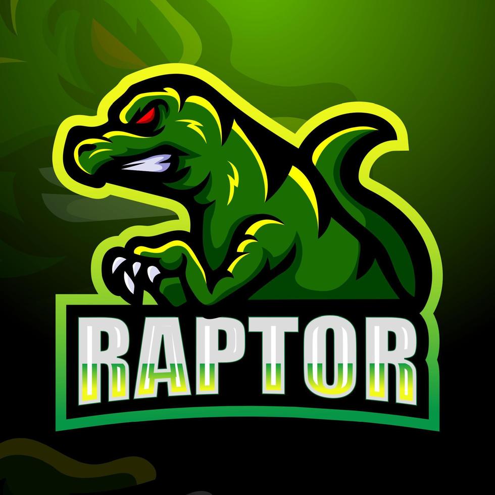 diseño de logotipo de esport de mascota de raptor vector