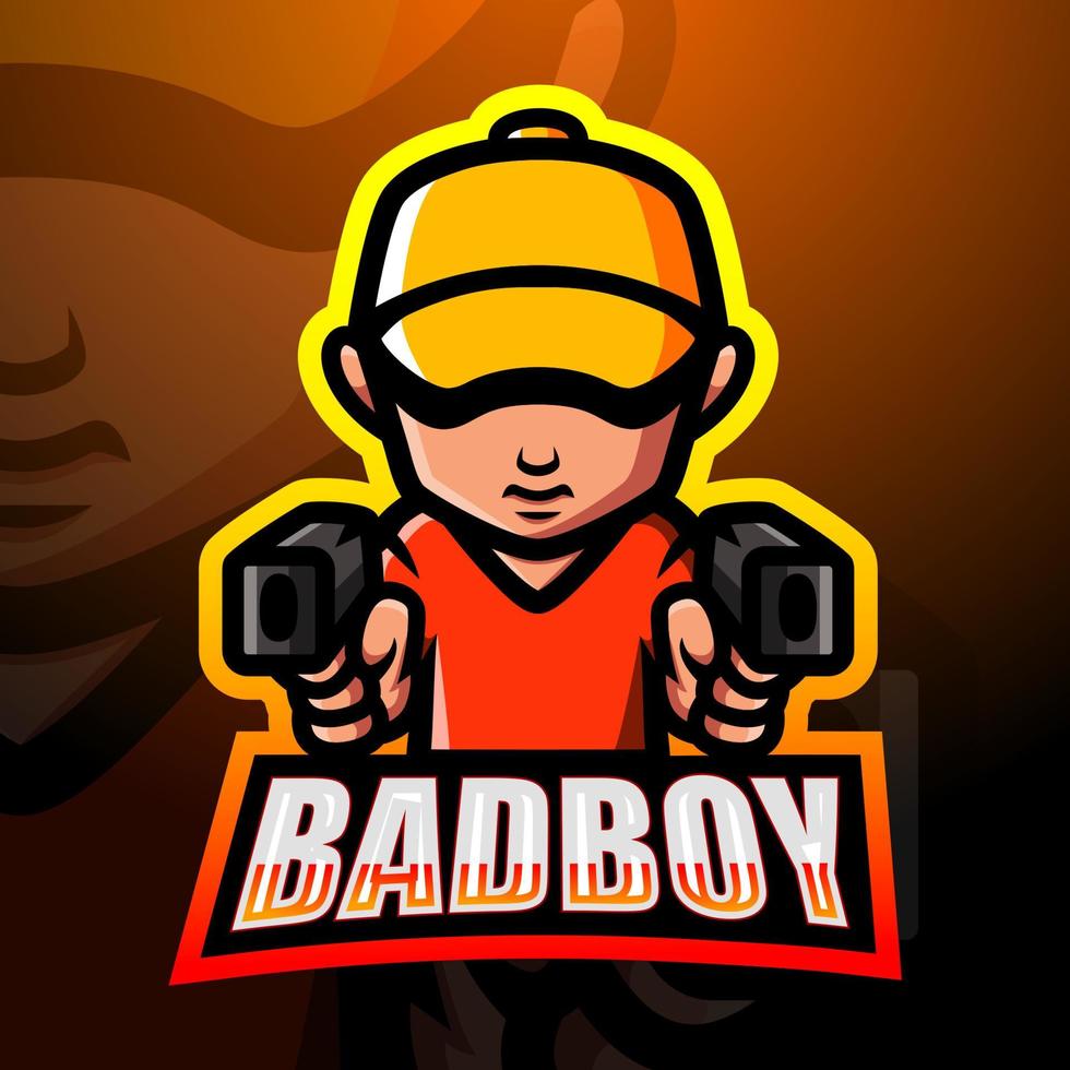Bad boy mascot esport logo design vector