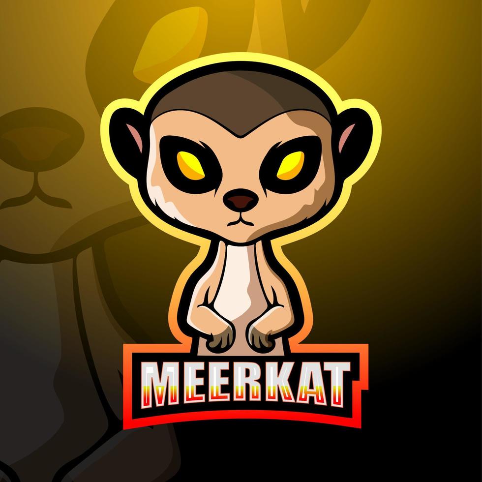 Meerkat mascot esport logo design vector