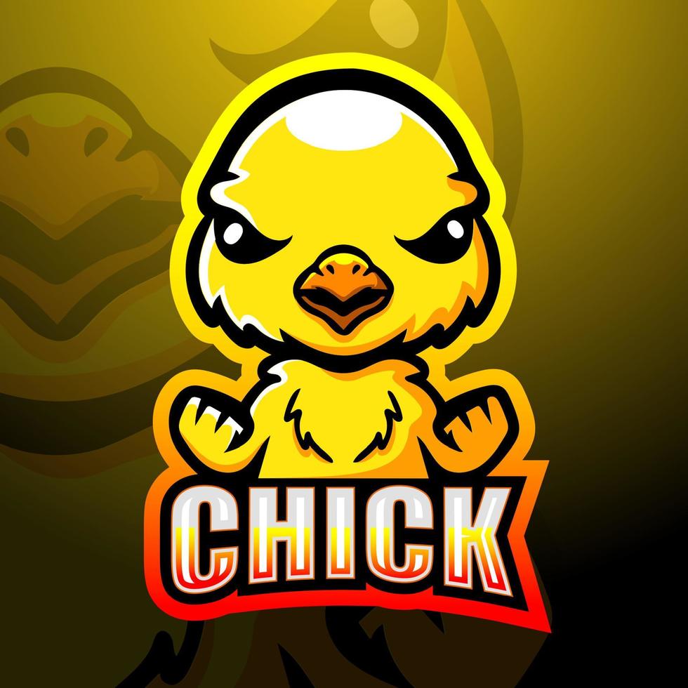 Chicks mascot esport logo design vector