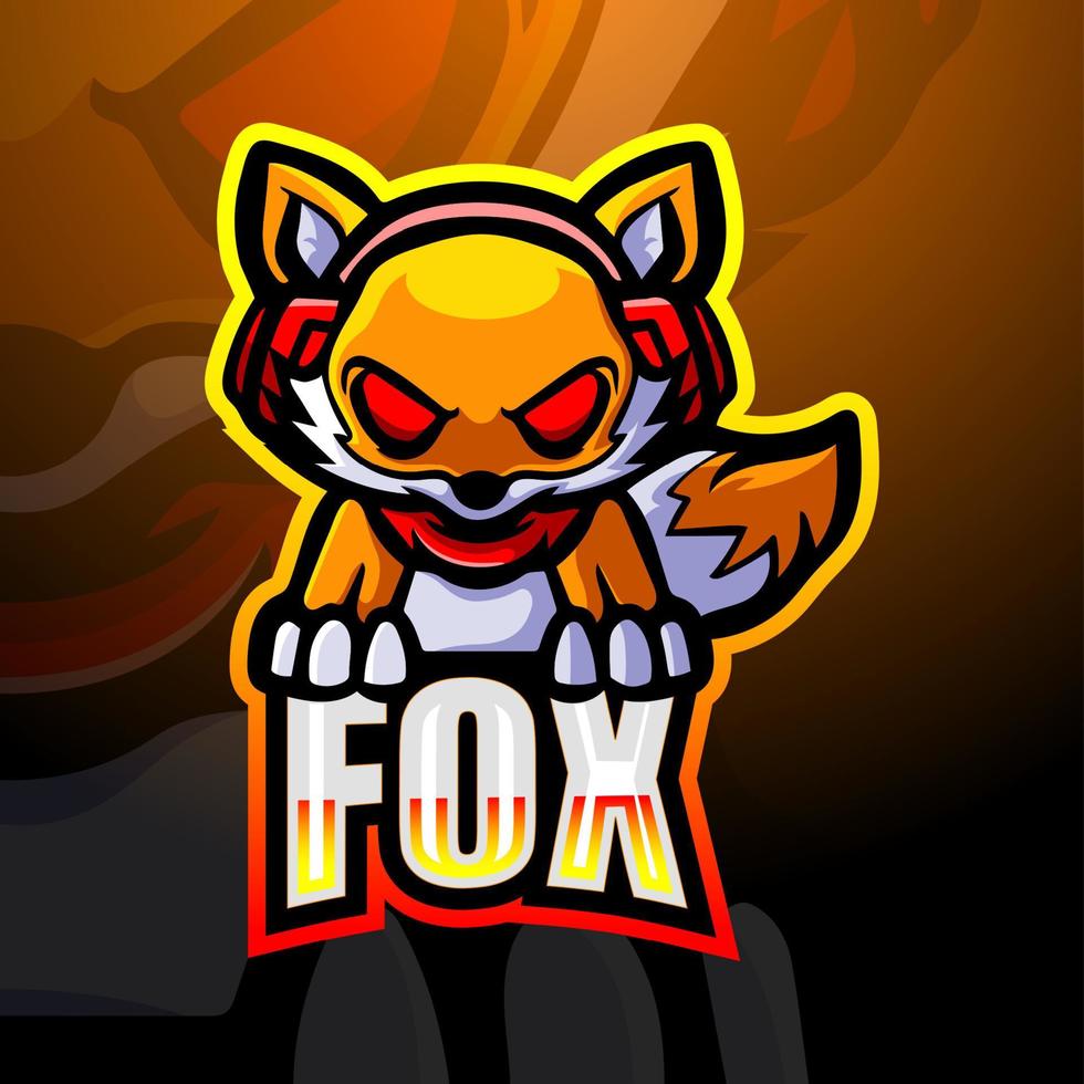 Fox gaming mascot esport logo design vector