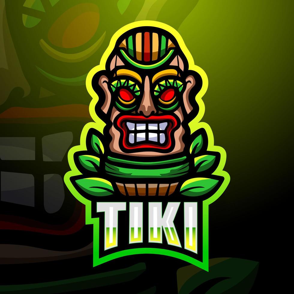 diseño de logotipo de esport de mascota de máscara tiki vector