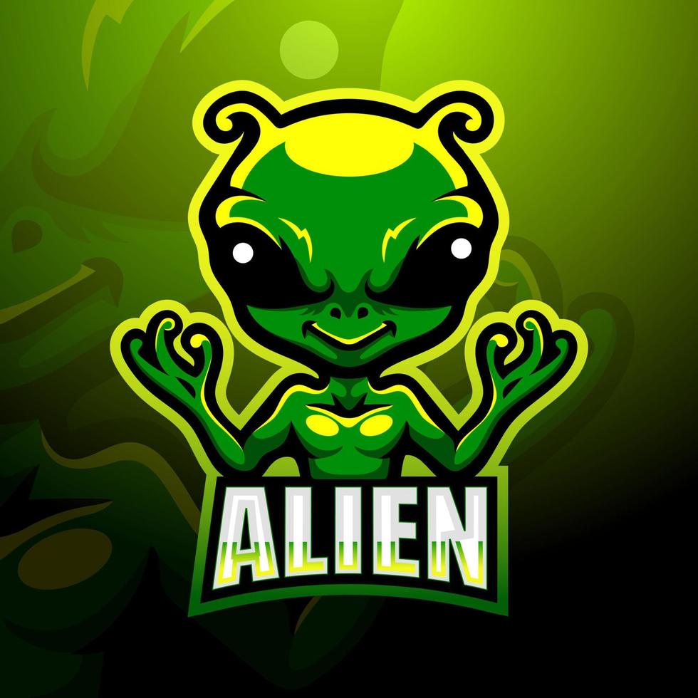 diseño de logotipo de esport de mascota alienígena vector