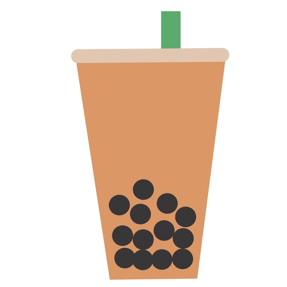 Taiwanese Pearl bubble milk tea. vector
