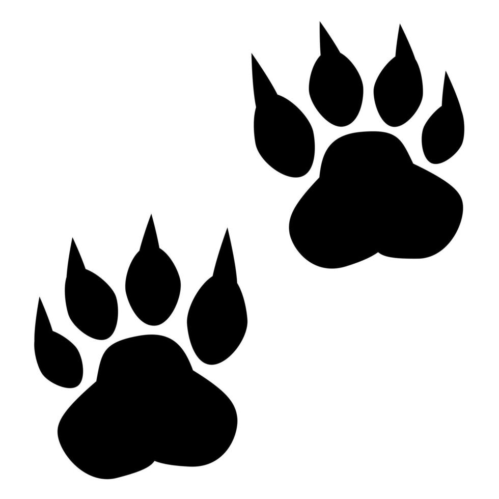 Simple flat drawn bear foot print icon. vector