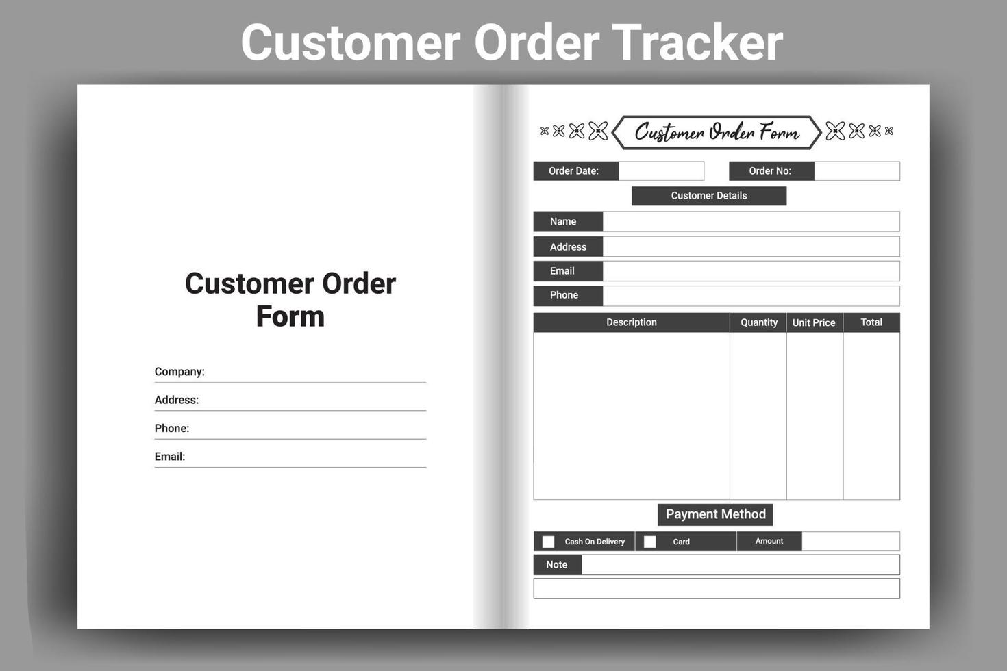 Customer Order Form vector