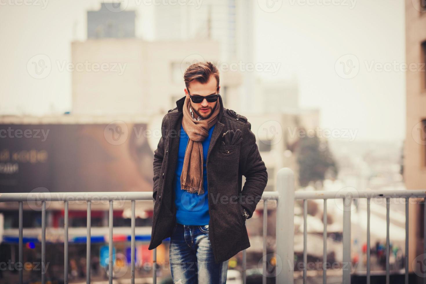 Trendy handsome young man photo