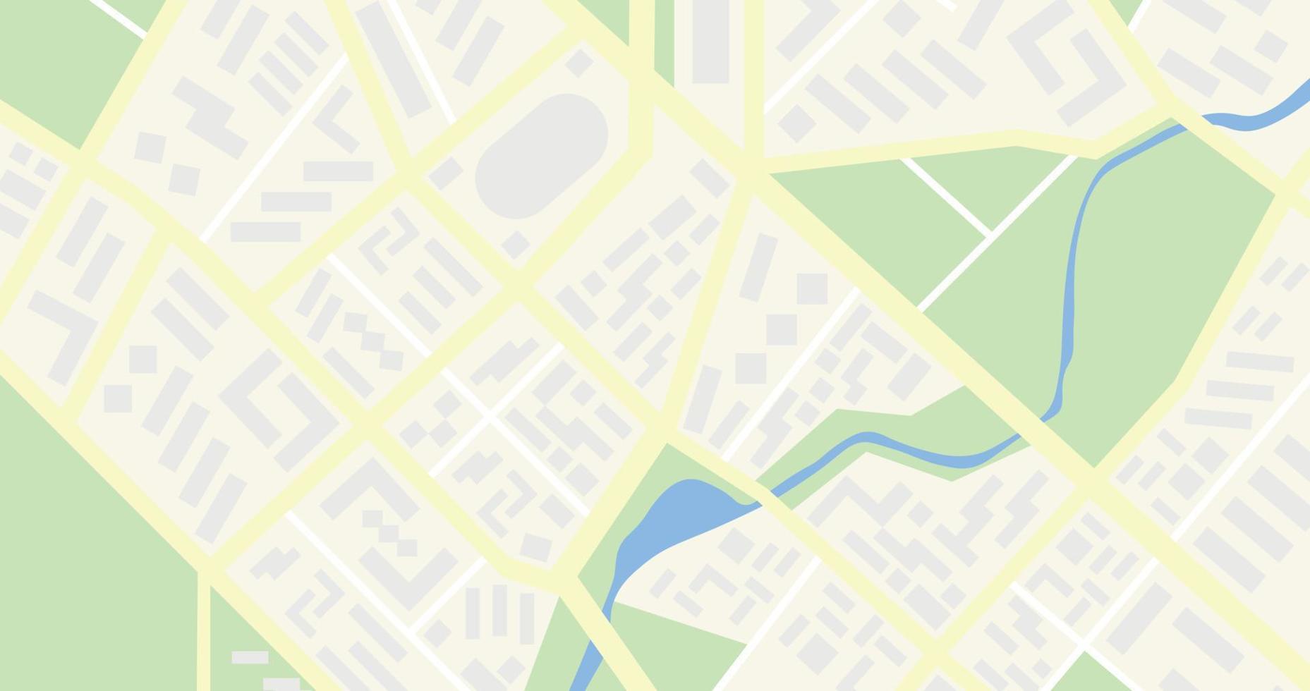 City vector map, flat style, navigation map