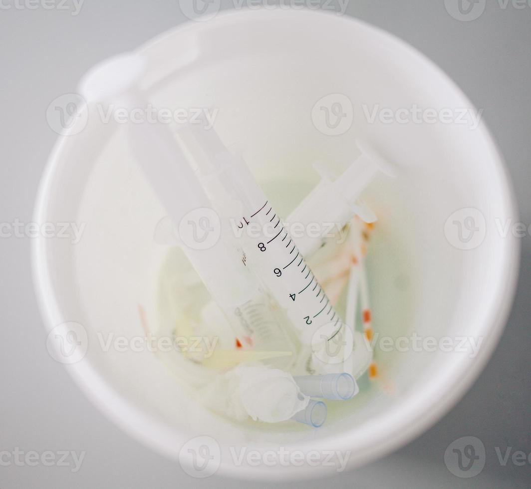 used medical syringes photo
