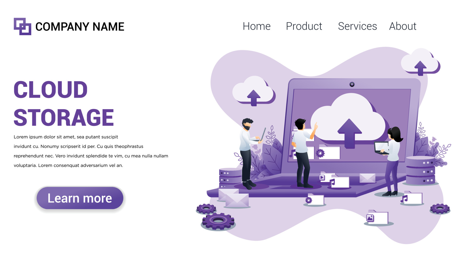Cloud storage Illustration for Web, web interface, website, web graphic ...
