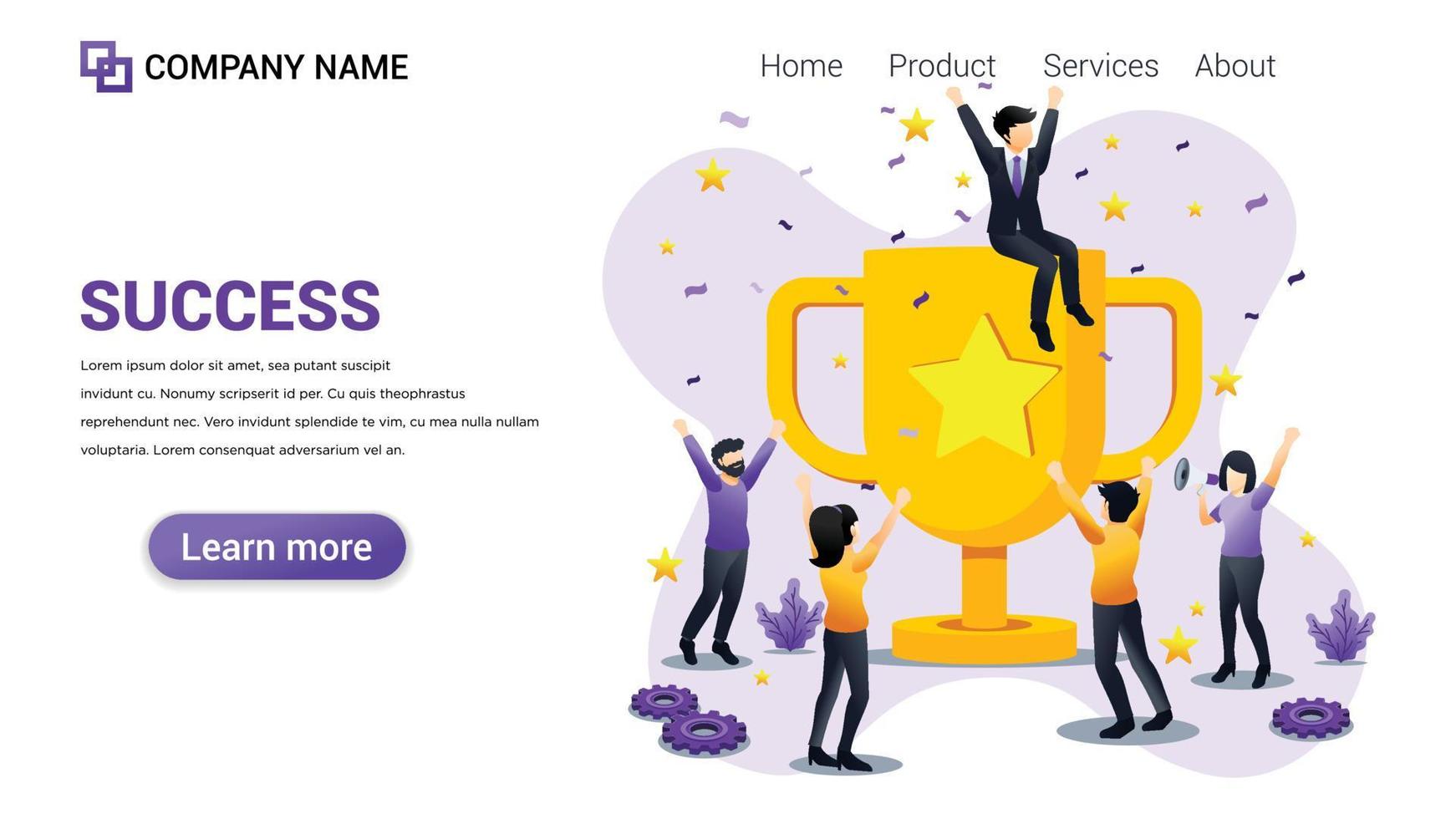 Success Illustration for Web, web interface, website, web graphic Template vector fully editable Design