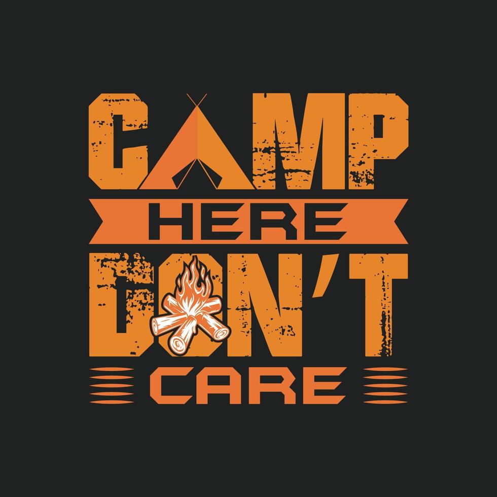 campamento aquí no c son camiseta vector