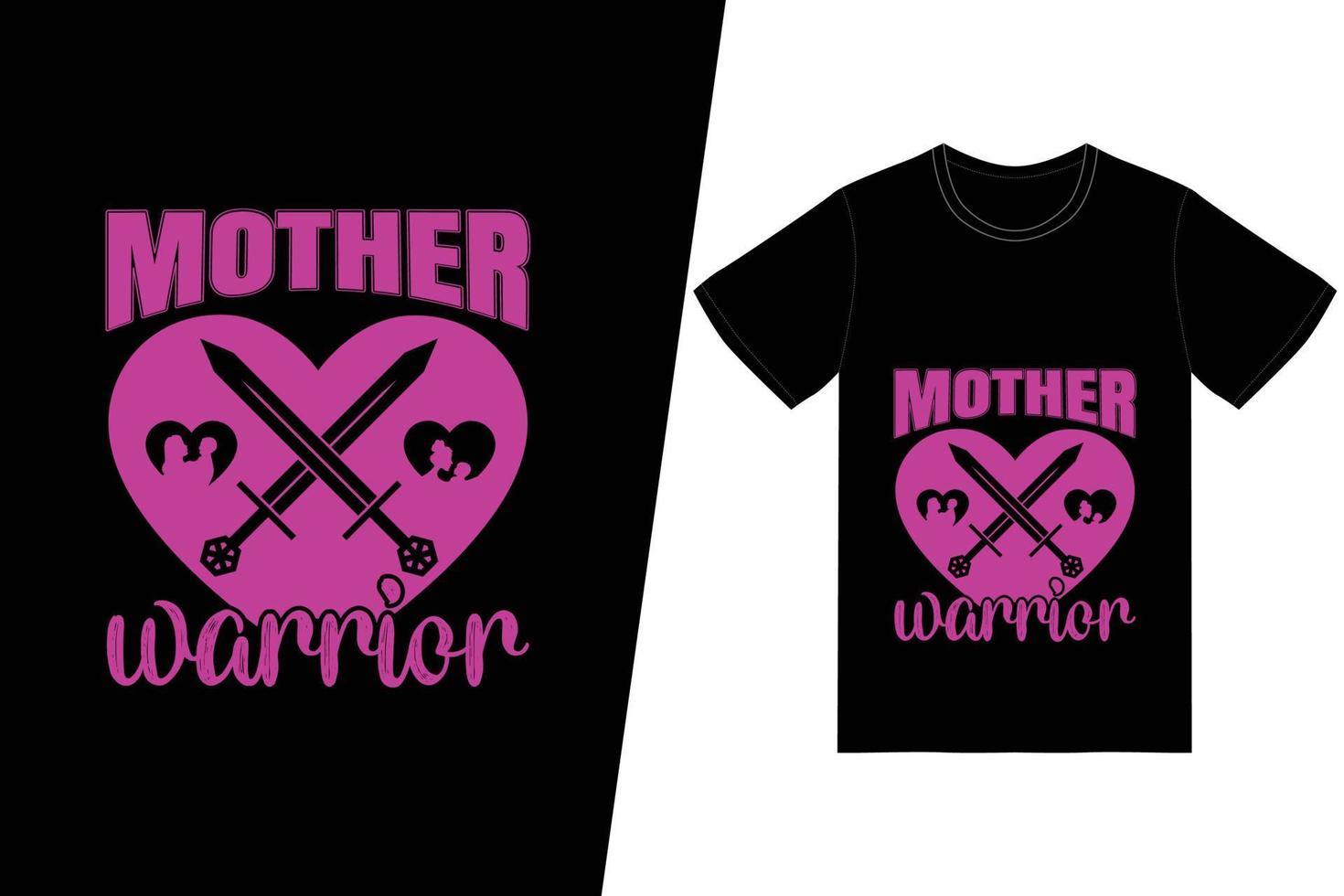 Mother warrior t-shirt design. Happy mothers day t-shirt design vector. For t-shirt print and other uses. vector