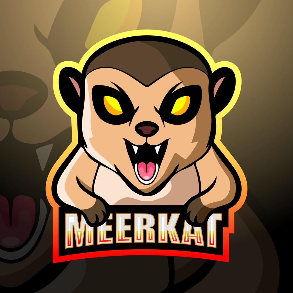 Meerkat mascot esport logo design vector
