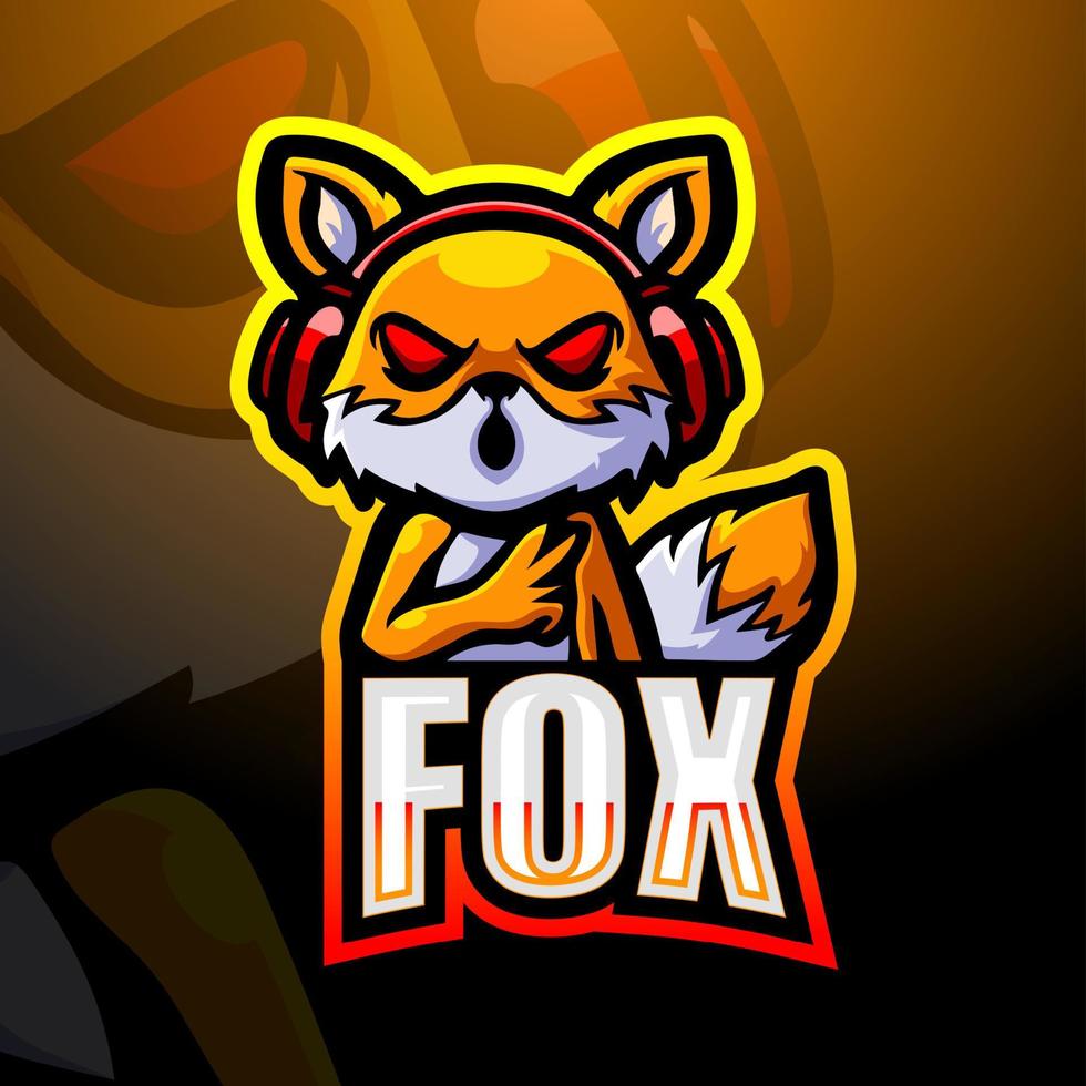 Fox gaming mascot esport logo design vector