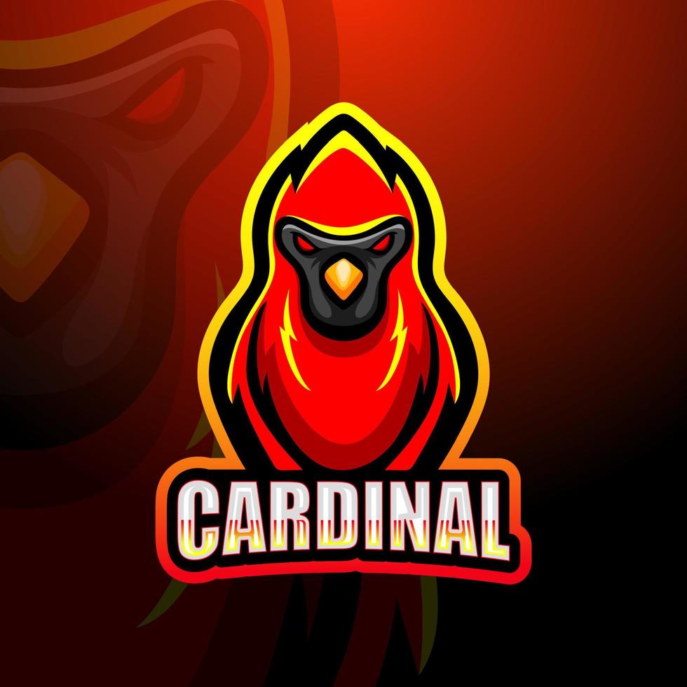 Cardinal mascot esport logo design vector