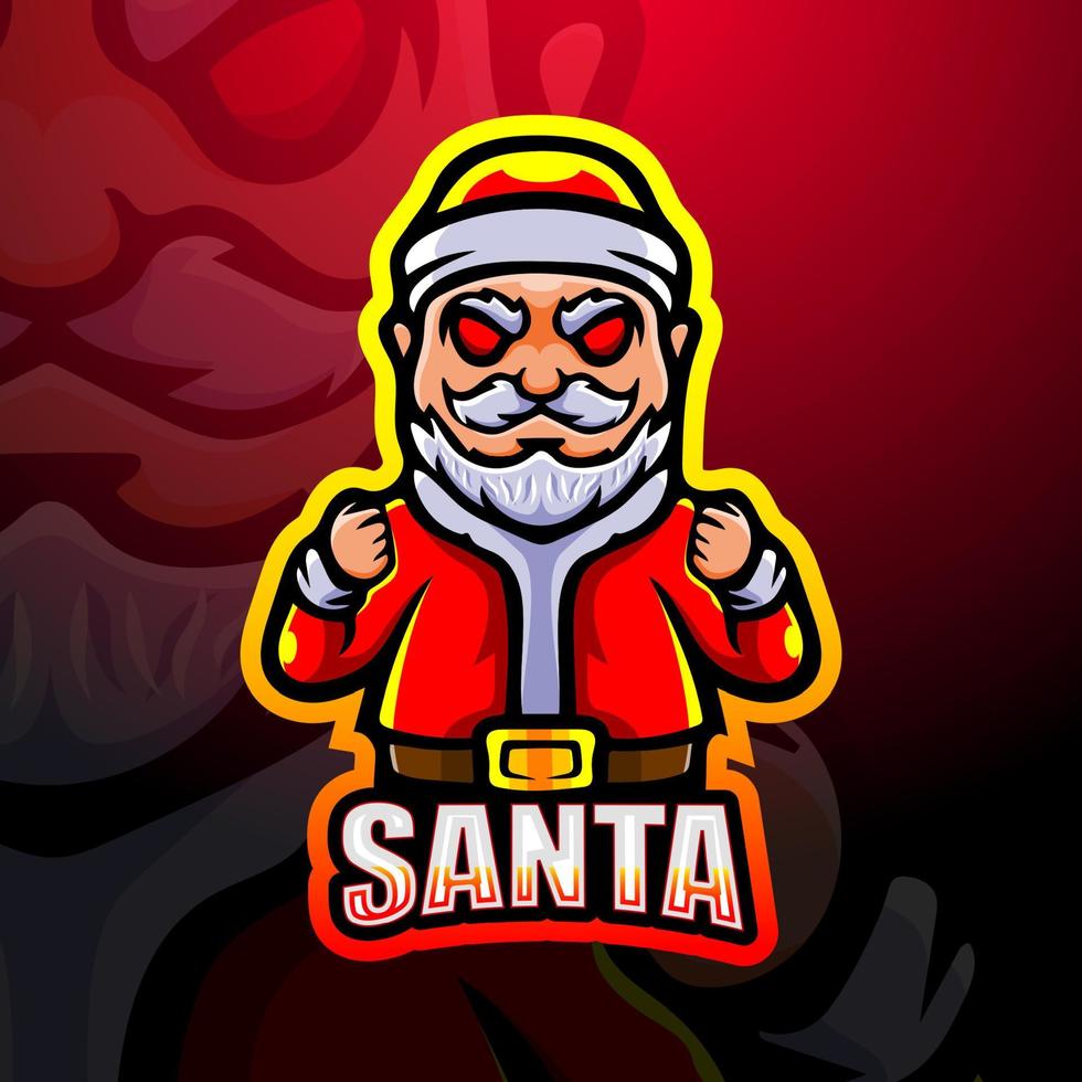 Santa Claus mascot esport logo design vector