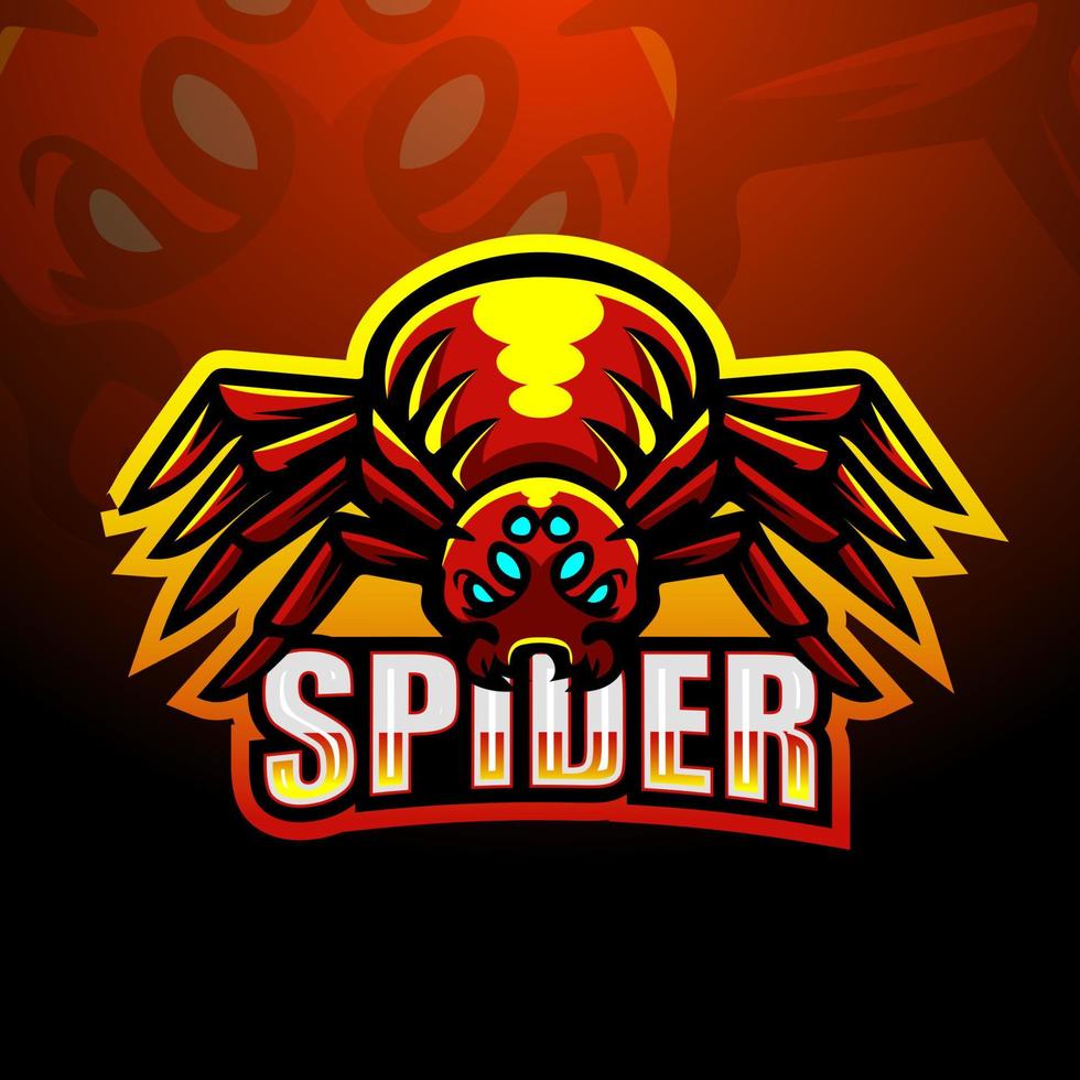 diseño de logotipo de esport mascota araña vector