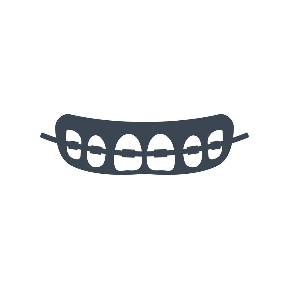 Teeth brace icon, Mouth symbol for your web site , logo, app, UI design vector