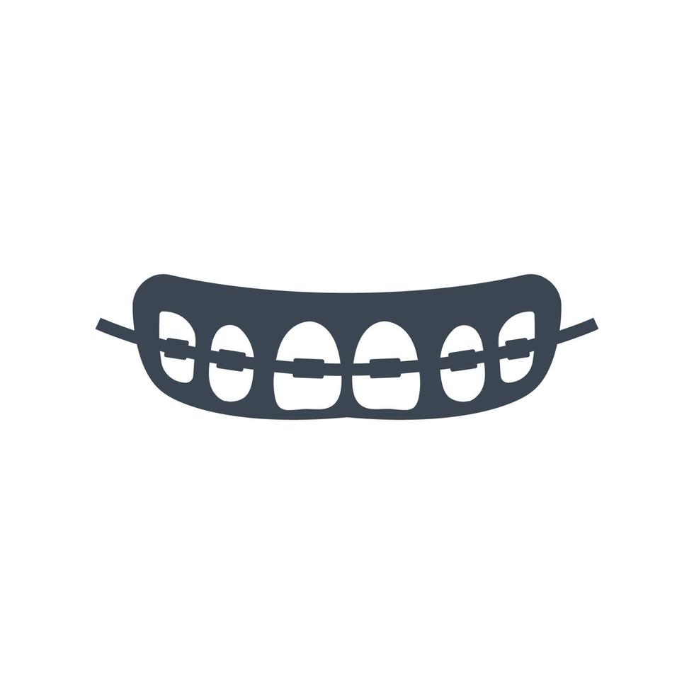 Teeth brace icon, Mouth symbol for your web site , logo, app, UI design vector