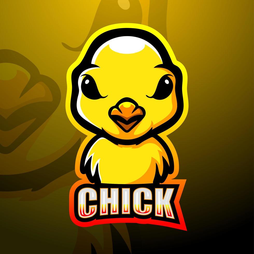 Chicks mascot esport logo design vector
