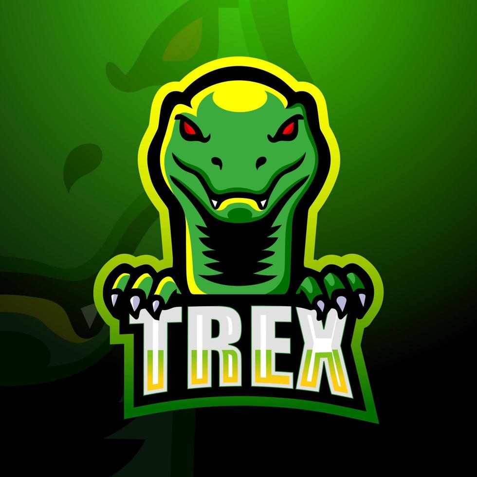 Dinosaur t-rex mascot logo design vector