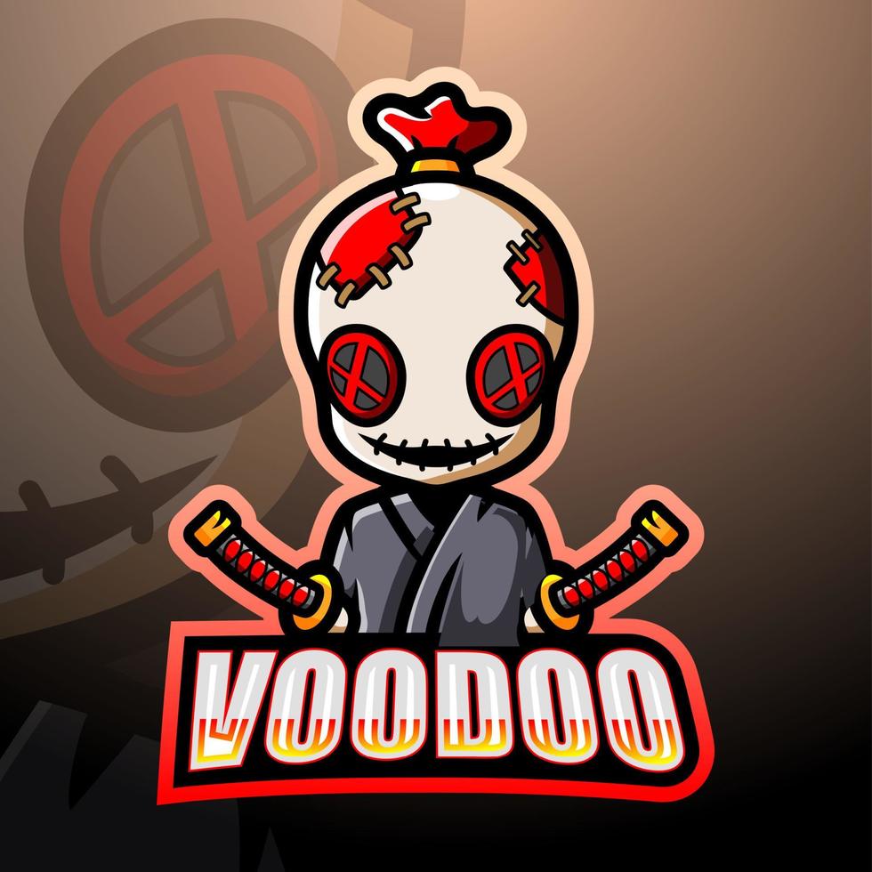 Voodoo mascot esport logo design vector